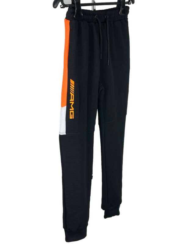 Survêtement enfants training tricolore orange blanc noir AMG Mercedes BL122-5 Profil