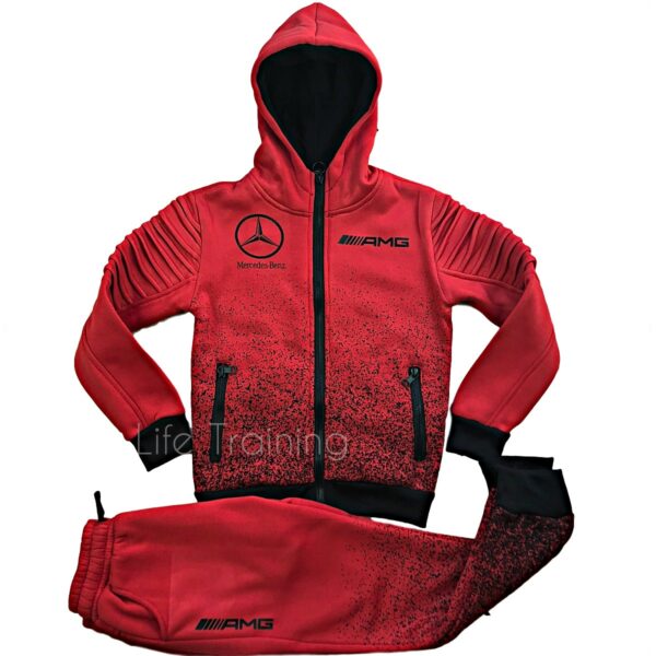 Survêtement enfants training Rouge point noir AMG Mercedes BL118-4 Montage