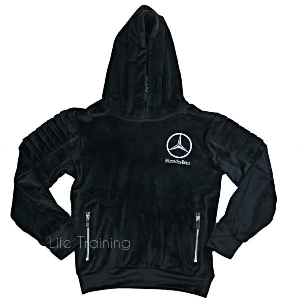 Survêtement enfants training noir velours AMG Mercedes BE17-005 Face