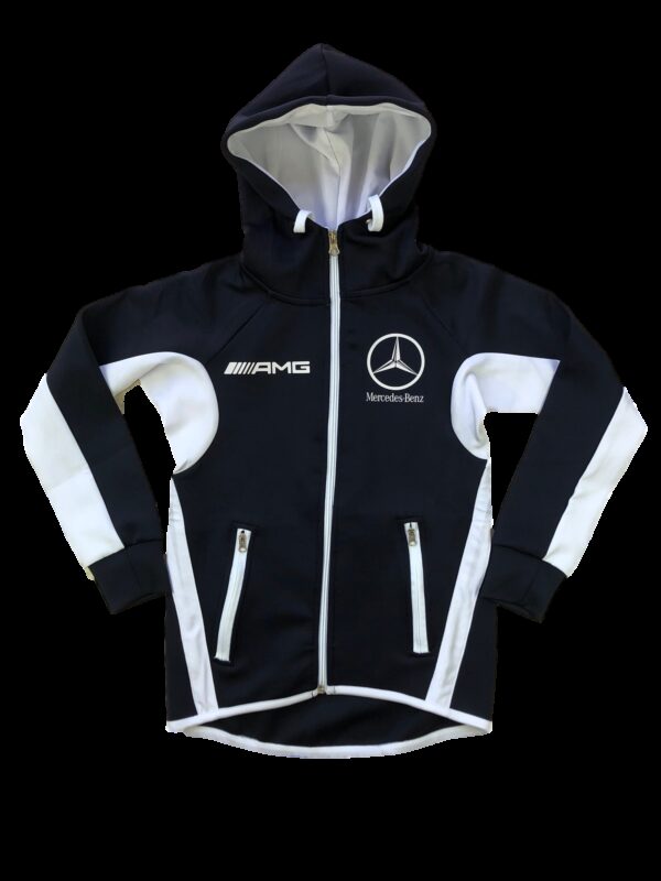 Survêtement training enfants bleu foncé et blanc logo AMG Mercedes MD161-B Face