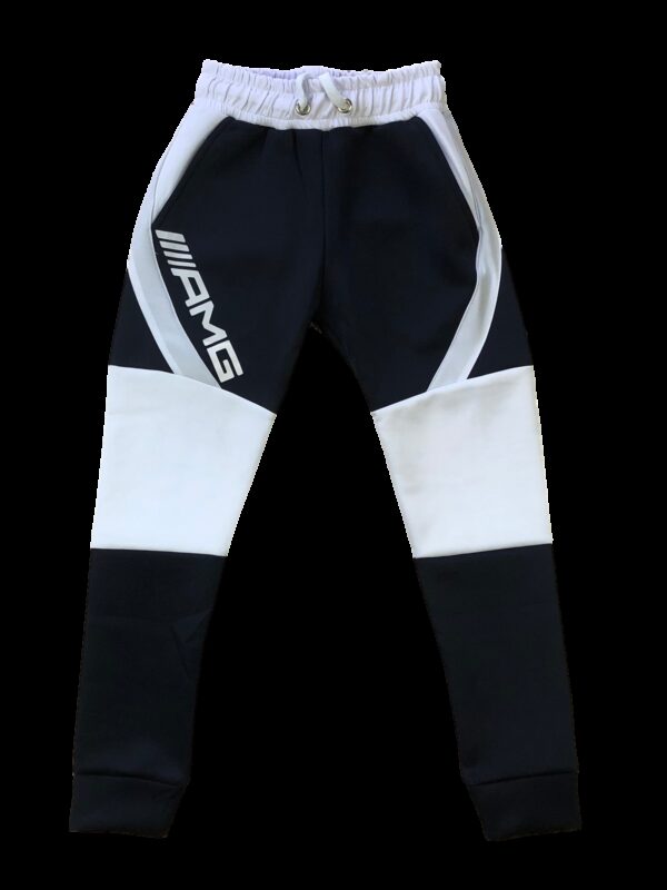 Survêtement training enfants bleu foncé et blanc logo AMG Mercedes MD161-B Pantalon