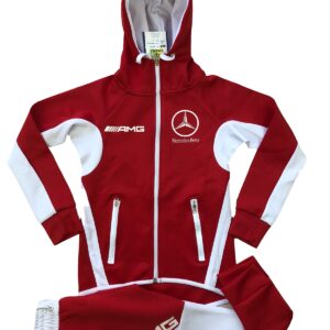 Survêtement training enfants rouge et blanc logo AMG Mercedes MD161-R Montage