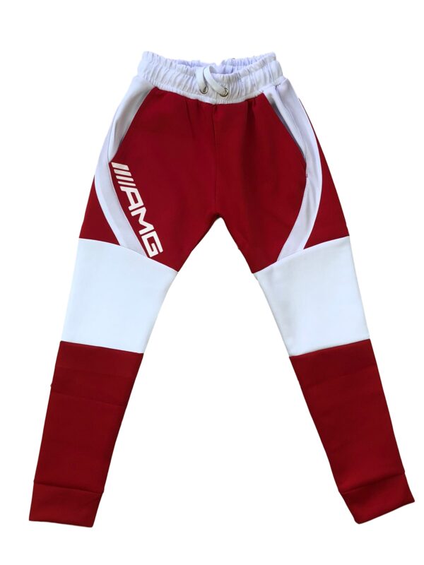 Survêtement training enfants rouge et blanc logo AMG Mercedes MD161-R Pantalon